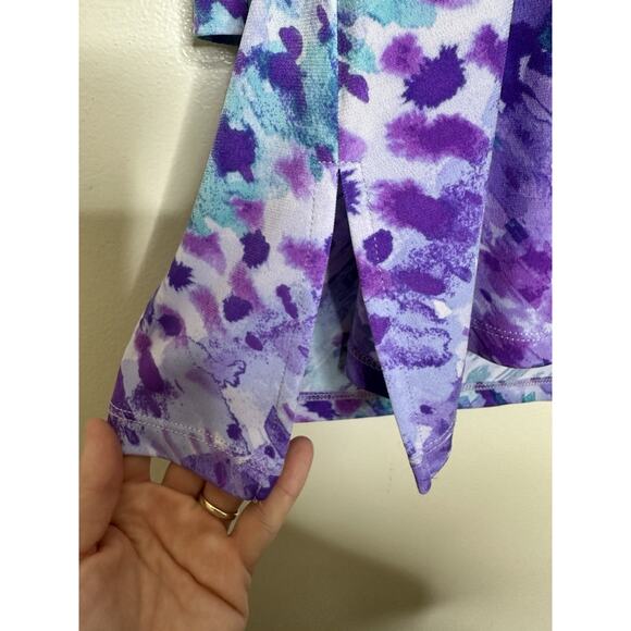 Susan Graver Size XLP Petite Printed Liquid Knit 3/4 Sleeve Tunic w/Keyhole - Picture 6 of 7